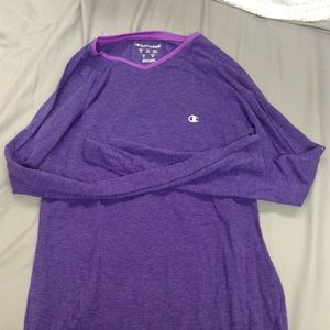 Purple Long Sleeve Champion Workout Tee